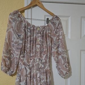Bohemian Paisley Long Sleeve Dress